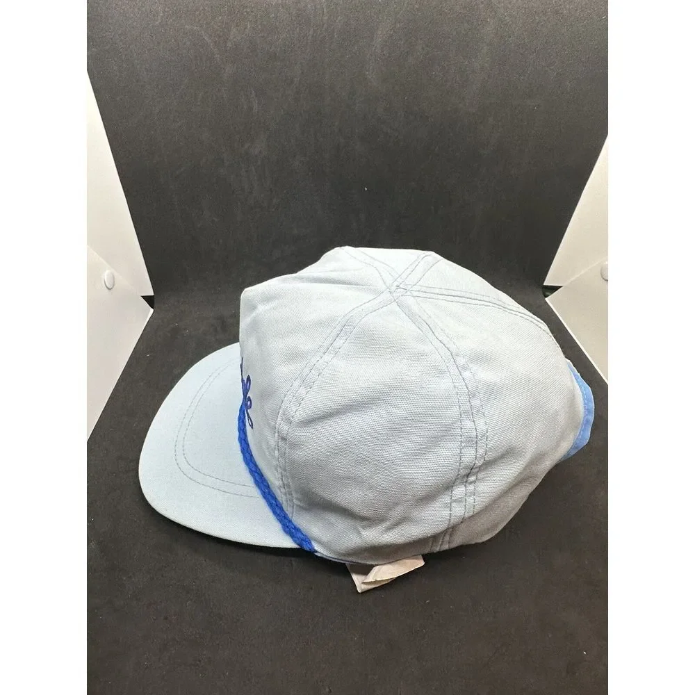 Vintage Classic Sportswear Sky Blue Scottsdale Strapback Hat‎ Rope Braid USA NOS